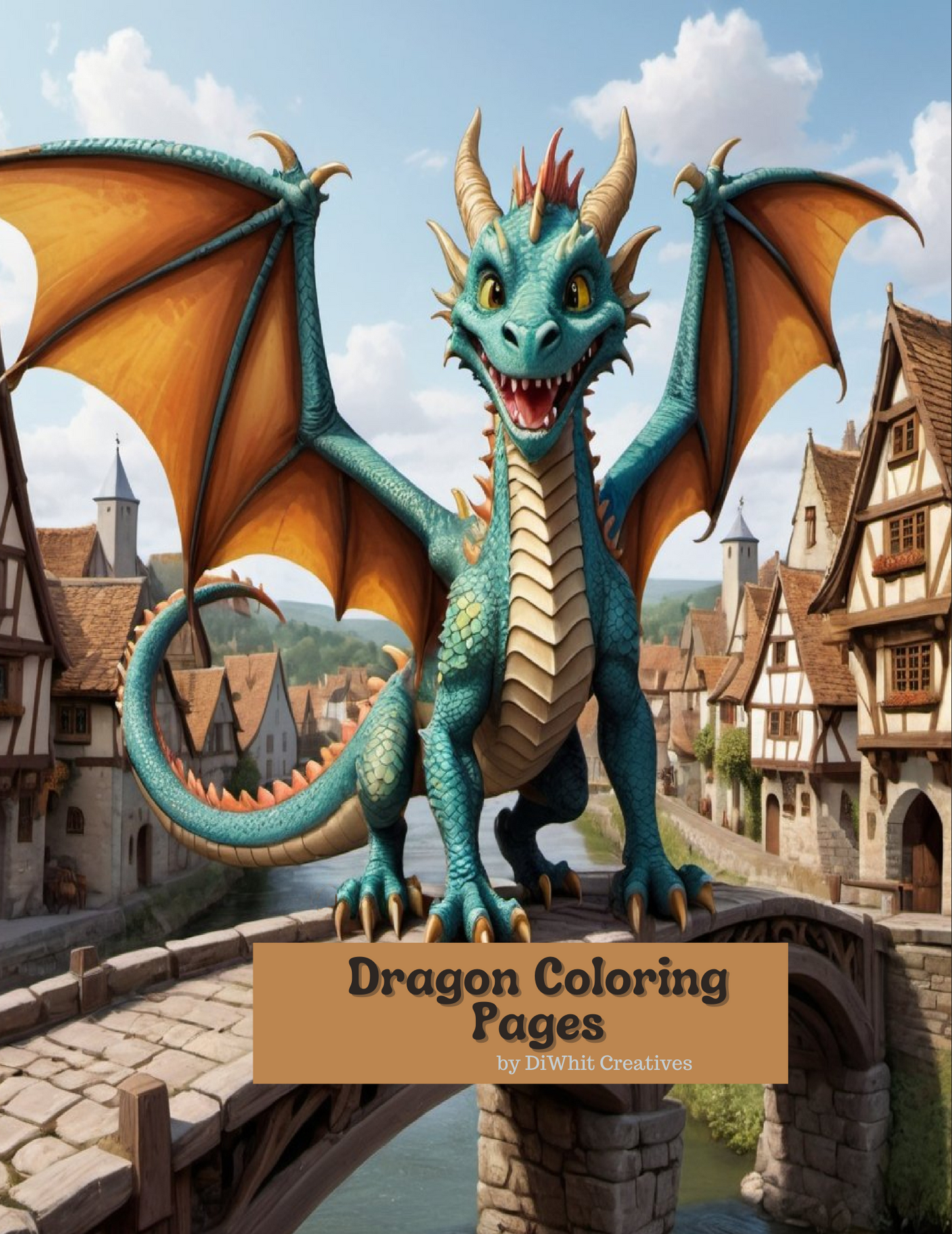 Dragon Activity and Coloring Pages for Adults- Digital Download