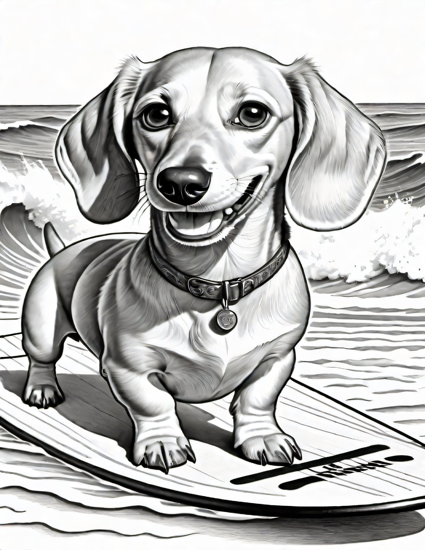 Weiner Dog Coloring Pages - Digital Download